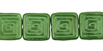 Czech Glass Apple Green Tribal Square 14mm