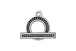 TierraCast Antique Silver (plated) 5/8" Beaded Bar & Ring Toggle Clasp 16x1