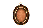 Stampt Antique Copper (plated) Beaded Edge Oval Setting 13x18mm