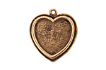 Nunn Design Antique Gold (plated) Traditional Heart Bezel Pendant 23x27mm