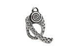 Saki Sterling Silver Spiral Toggle Clasp 23x14mm, 25mm bar
