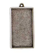 Nunn Design Antique Silver (plated) Grande Rectangle Bezel Pendant 46x25mm