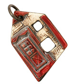 Earthenwood Studio Ceramic Red Metal Homestead Pendant 29-31x47-48mm