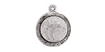 Nunn Design Antique Silver (plated) Raised Tag Mini Circle Pendant 17x21mm