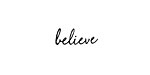 Believe (cursive) Mini Rubber Stamp 17x7mm
