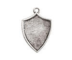 Nunn Design Antique Silver (plated) Crest Shield Bezel Pendant 20x30mm