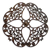 Vintaj Natural Brass Full Openwork Flower Filigree 61mm