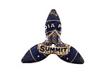Glass Garden Navy & Gold (Summit) Large 3 Petal Bottle Cap Flower 30x26mm