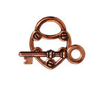 TierraCast Antique Copper (plated) Lock & Key Toggle Clasp 19x24mm, 30mm bar