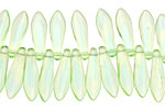 Czech Glass Neon Green Dagger 5x15mm