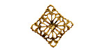 Stampt Antique Gold (plated) Floral Square Filigree 15mm