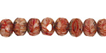 Czech Glass Cherry Chip Fire Polished Rondelle 6x9mm