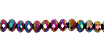 Metallic Peacock Crystal Faceted Rondelle 6mm