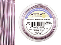 Artistic Wire Silver Plated Amethyst 18 gauge, 20 feet
