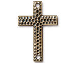 TierraCast Antique Brass (plated) Hammertone Cross 40x26mm