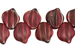 Czech Glass Pomegranate (matte) Curved Leaf 12x14mm