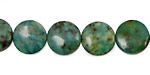 African Turquoise Puff Coin 12mm