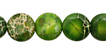 Green Impression Jasper Puff Coin 12mm