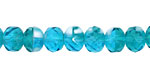 Czech Glass White Cap Water Fire Polished Rondelle 6x9mm