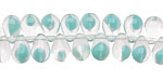 Czech Glass Crystal/Mint Julep Teardrop 6x9mm