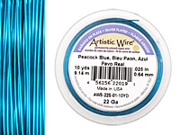 Artistic Wire Silver Plated Peacock Blue 22 gauge, 10 yards