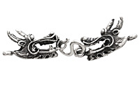 Saki Sterling Silver 2 Headed Dragon Clasp 65x14mm