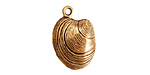 Nunn Design Antique Gold (plated) Clam Charm 15x22mm