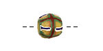 African Clay (green, red, blue) Irregular Round 12-13mm