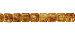 Czech Glass Matte Crystal Picasso Square 6mm
