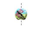 Grace Lampwork Purple Dragonfly Lentil 14x15mm