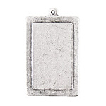 Nunn Design Antique Silver (plated) Raised Tag Vertical Rectangle Pendant 25x41mm