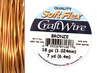 Soft Flex Bronze Craft Wire 18 gauge, 7 yards