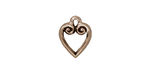TierraCast Antique Silver (plated) Heart Charm 10x13mm