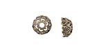 Stampt Antique Pewter (plated) Beaded Star of David Bead Cap 10x5mm