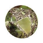 Chrysoprase & Pyrite Coin Pendant 40mm