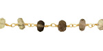 Lemon & Smoky Quartz Faceted Rondelle Gold (plated) Bead Chain