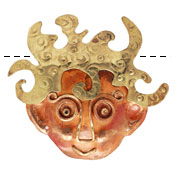 Patricia Healey Copper Woman w/ Pierced Ears Pendant 55x50mm