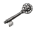 Green Girl Pewter Skull Key 15x47mm