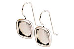 Nunn Design Antique Silver (plated) Small Square Frame Earring 12mm