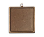 Vintaj Natural Brass Classic Square Bezel 30x33mm