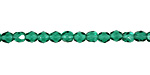 Czech Fire Polished Glass Emerald Round 4mm