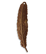 Vintaj Natural Brass Feather 12x53mm