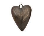 Earthenwood Studio Ceramic Metallic Pewter Heart Pendant 22-23x31mm