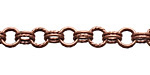Antique Copper (plated) Every Other Etched Link Double Cable Chain