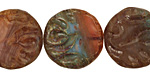 Czech Glass Cotton Candy Groovy Coin 20mm