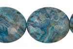 Larimar Blue Crazy Lace Flat Oval 30x25mm