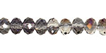 Purple & Clear AB Crystal Faceted Rondelle 8mm