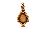 Stampt Antique Copper (plated) Floral Pendulum Oval Setting 8x10mm