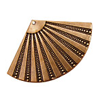 Stampt Antique Copper (plated) Beaded Fan 55x35mm