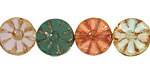 Czech Glass Vintage Christmas Flower Window Coin 12mm